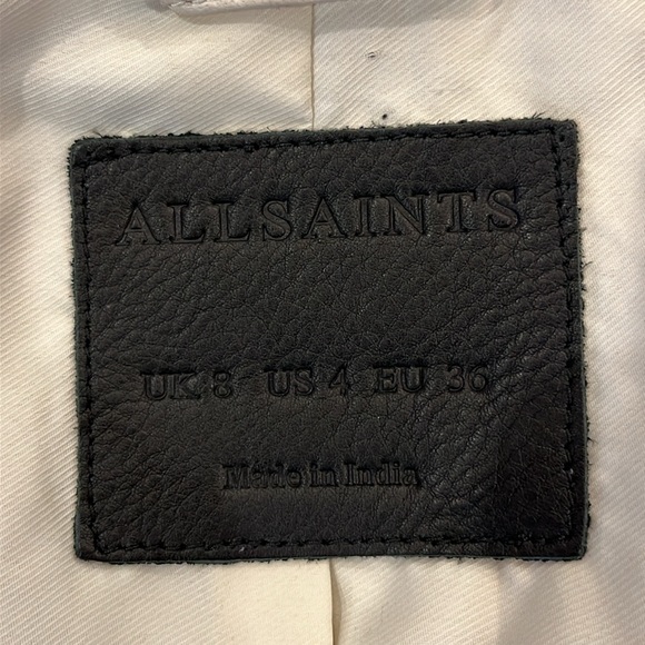 EUC Lambskin All Saints Dalby Slim Fit Leather Biker Jacket - Picture 8 of 11